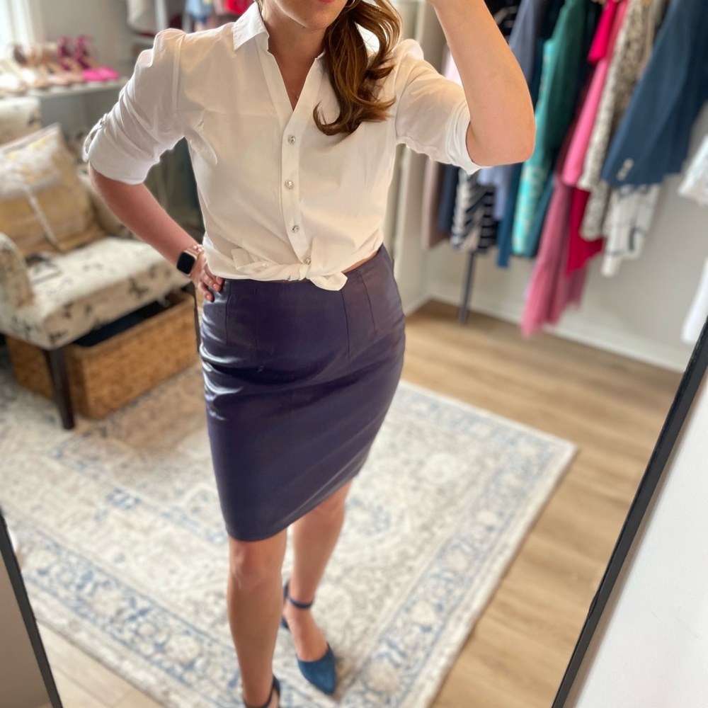 Genuine Leather Pencil Skirt